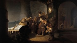 Juda repentant returning the Thirty Silver Pieces (1629)